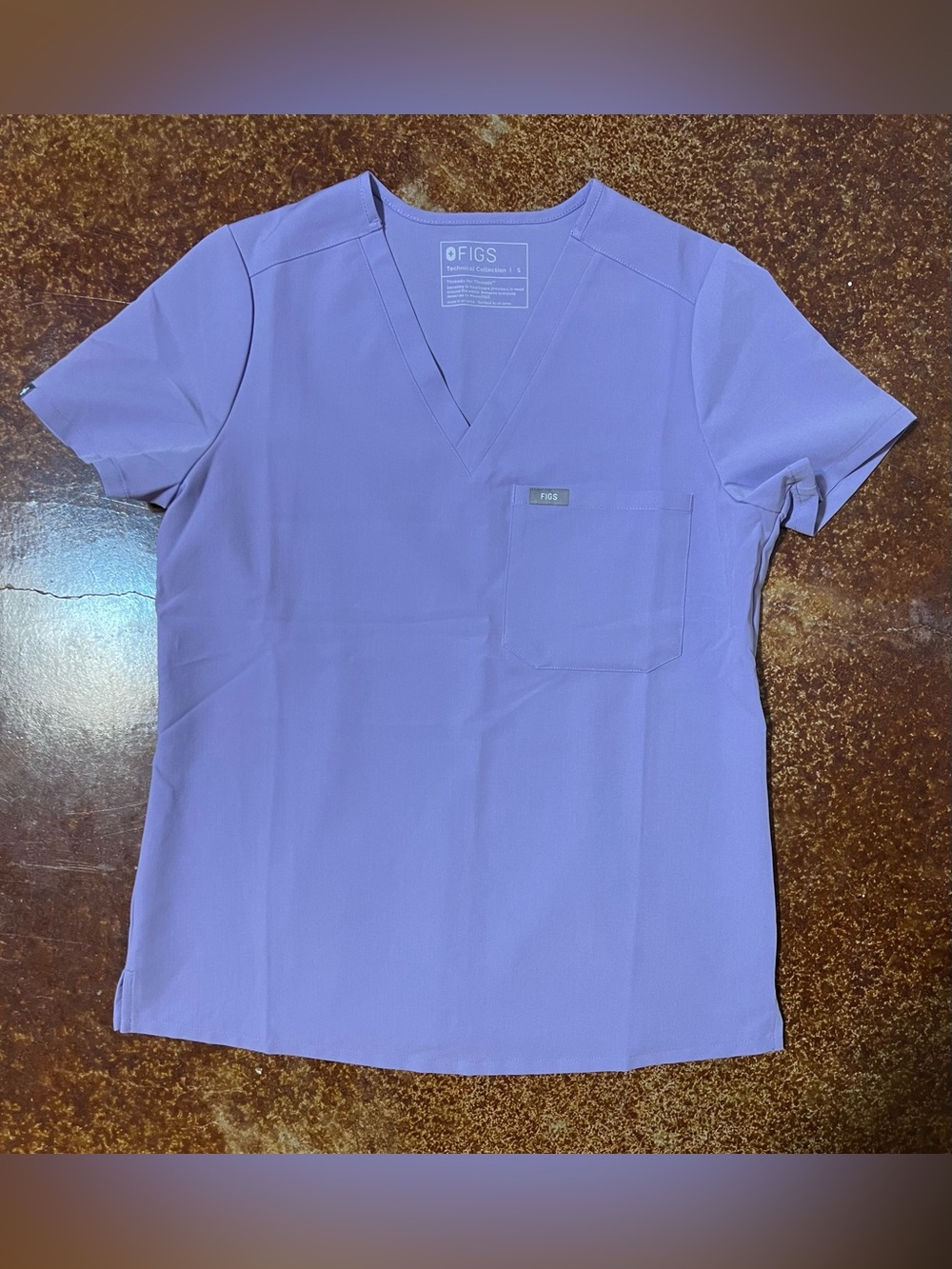 Figs Catrina One Pocket Scrub Top Lavender Dew